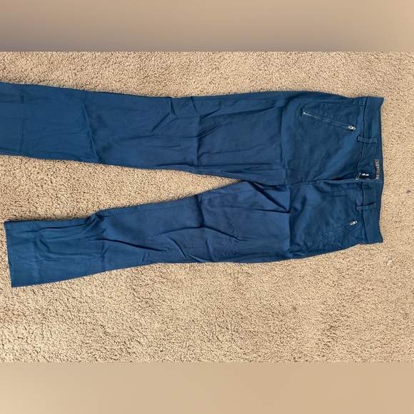 Stylein Navy Trousers with Zipper Detail - Picture 1 of 3